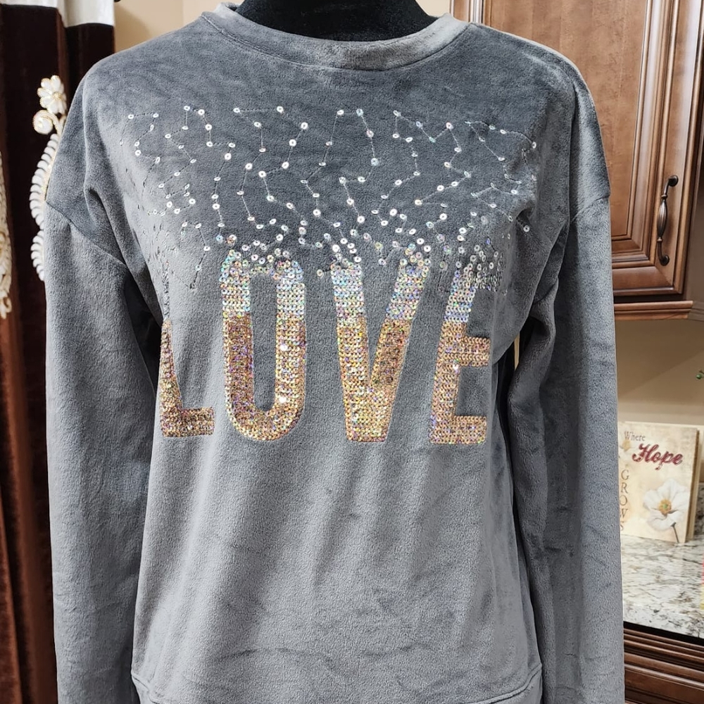 Velvet top with sequence work